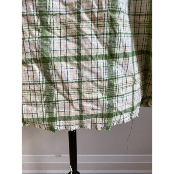 BP Long Sleeve Bnwot Plaid Top Sz Small Womens Frayed Hem - Picture 5 of 7